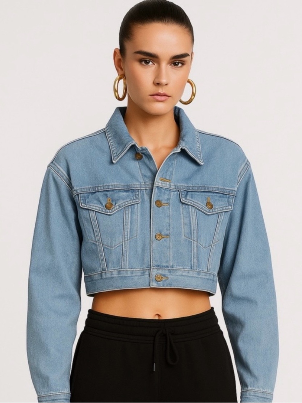 EUC! Re/Done Cropped Boxy Trucker Jacket River Stone
Worn once!!
